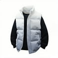 thumbnail image 1 of Men's Winter Hooded Puffer Vest Sleeveless Thicken Warm Cotton Cargo Vest Fashion Padded Down Vest Jacket Gray XXXXL, 1 of 6