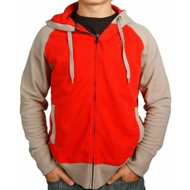 Men's Winter Hoodie Warm Full Zip Jumper Gongshow Going the Distance Red Grey