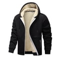 thumbnail image 1 of Men's Winter Jacket Lined Hooded Zip Front Warm Windproof Coat Cozy Outerwear for Cold Weather Wear, 1 of 9