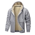 thumbnail image 1 of Men's Winter Jacket Lined Hooded Zip Front Warm Windproof Coat Cozy Outerwear for Cold Weather Wear, 1 of 7