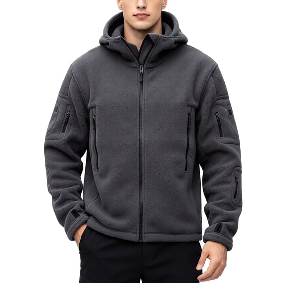 Tick Jacket Men's Winter Jacket with Hood Zip Up Heavyweight Loose Jackets Fleece ...