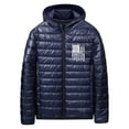 thumbnail image 1 of Men's Winter Jacket Light Quilted Puffer Jacket Fashion American Flag Print Jackets Water-Resistant Hooded Down Coat, 1 of 3
