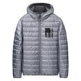thumbnail image 1 of Men's Winter Jacket Light Quilted Puffer Jacket Fashion American Flag Print Jackets Water-Resistant Hooded Down Coat, 1 of 3