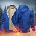 thumbnail image 1 of Men's Winter Jacket Lined Hooded Plain Windproof Outdoor Warming Jacket Soft Material Thick Inner Full Zip Comfortable Hood Elastic, 1 of 5