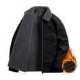 thumbnail image 1 of Men's Winter Jacket Thick Thermal Cotton Outerwear Warm Fleece Lined Coat Trucker Lapel Work Cargo Jackets for Men Up to 65% off Clear!Clearance!!!, 1 of 6