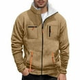 thumbnail image 1 of Men's Winter Jacket Thick Thermal Warm Lined Coat Color: Khaki Size: L, 1 of 5