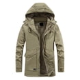 thumbnail image 1 of Men's Winter Jacket Windproof Thermal Hooded Coat Outdoor Warm Softshell Lined Long Sleeve Casual Coat, 1 of 1