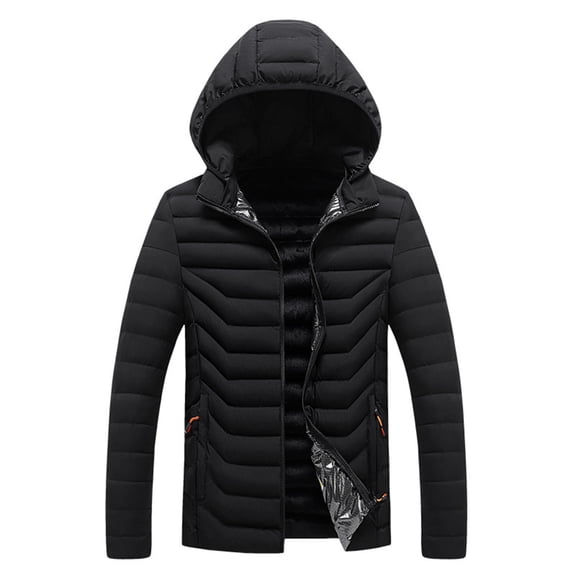 Men's Winter Down Jackets Coats Hooded Puffer Jacket Lightweight Winter Coat Color Block Quilted Parka Jackets Trendy Causal Down Coats with Zip Pocket