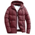 thumbnail image 1 of Men's Winter Jackets Hooded Drawstring Full-Zip Puffer Jacket Waterproof Winter Parka jacket Warm Thicken Ski Coat, 1 of 6