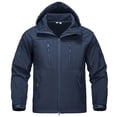 thumbnail image 1 of Men's Winter Jackets Waterproof Windbreaker Softshell Tactical Hooded Coat with Zip Pockets Breathable Windproof Regular Fit Outdoor Sports Jacket for Outdoor Navy 2XL, 1 of 5