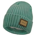 thumbnail image 1 of Men's Winter Knit Beanie Hat with Square Patch Cozy Ribbed Skull Cap Warm Daily Accessory, 1 of 6