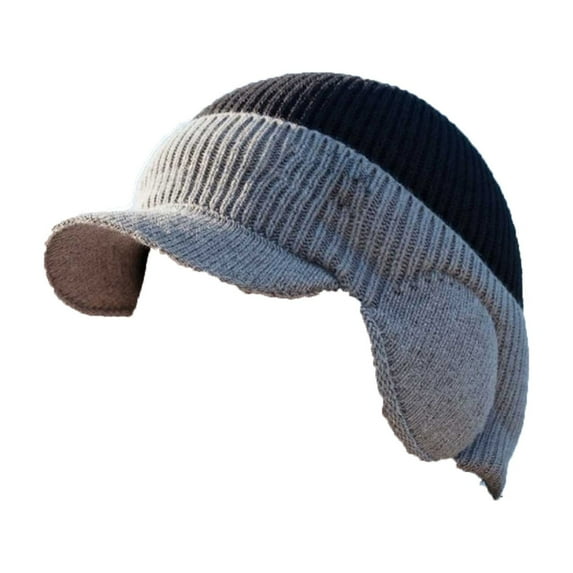 Men's Winter Knitted Earflap Hat with 3-in-1 Classic Style, Ear Protection, Breathable Wicking Fabric, and Versatile Outdoor Use for Active Men and Winter Activities