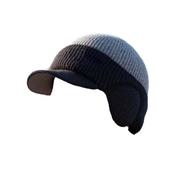 Men's Winter Knitted Earflap Hat with 3-in-1 Classic Style, Ear Protection, Breathable Wicking Fabric, and Versatile Outdoor Use for Active Men and Winter Activities