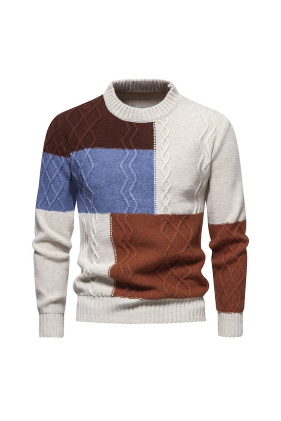 Men's Winter Knitted Wool Sweater Coat Long Sleeve Casual Warm Outdoor Tops Soft Comfortable Stylish Fashion