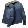 thumbnail image 1 of Men's Winter Lapel Denim Jacket Jacket Padded And Thickened Warm Loose Workwear Denim Jacket, 1 of 2