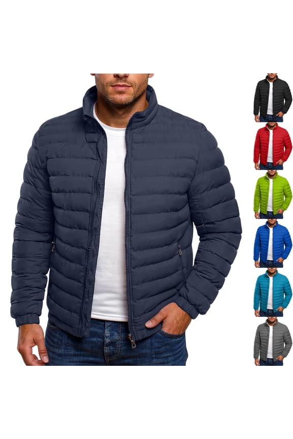 Men's Winter Large Size Cotton-padded Jacket with Hooded Slim Fit Lightweight Design for Cold Weather Outings, Daily Casual Wear, and Holiday Season Activities,Gray,M