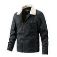 thumbnail image 1 of Men's Winter Lightweight Bomber Jackets Water Resistant Fall Casual Windbreakers Quilted Full Zip Windproof Work Coats Solid Color Casual Loose Fitting Long Sleeved Hooded Jacket Hoodless Jackets, 1 of 1