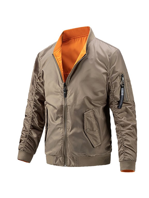 Men's Winter Lightweight Bomber Jackets Water Resistant Fall Casual Windbreakers Quilted Full Zip Windproof Work Coats Solid Color Casual Loose Fitting Long Sleeved Hooded Jacket Hoodless Jackets