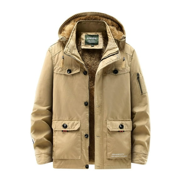 Men's Winter Lightweight Bomber Jackets Water Resistant Fall Casual Windbreakers Quilted Full Zip Windproof Work Coats Solid Color Casual Loose Fitting Long Sleeved Hooded Jacket Hoodless Jackets