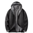 thumbnail image 1 of Men's Winter Lined Hooded Jacket Warm Thick Padded Zipper Casual Sweatshirt Cardigan for Outdoor Comfort, 1 of 2