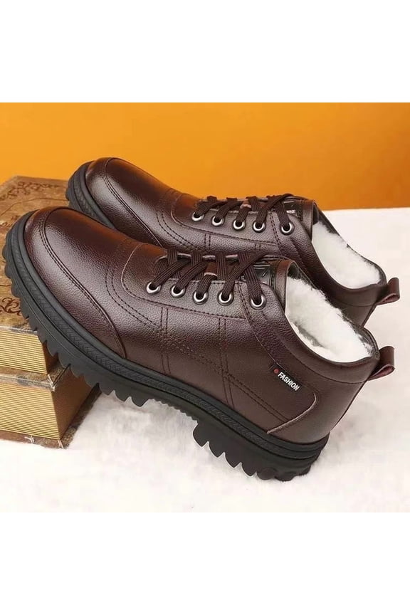 Men's Winter -Lined Thickened Snow Boots - High-Top Cold-Resistant Upper, Rubber Sole Slip-On/Slant Closure, Heavy-Duty for ice & Snow, Unisex for men &, /Outdoor Winter Footwear