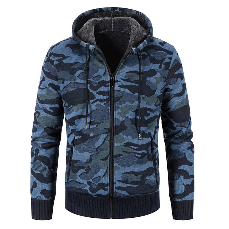 Hooded sweatshirt cardigan mens hot sale