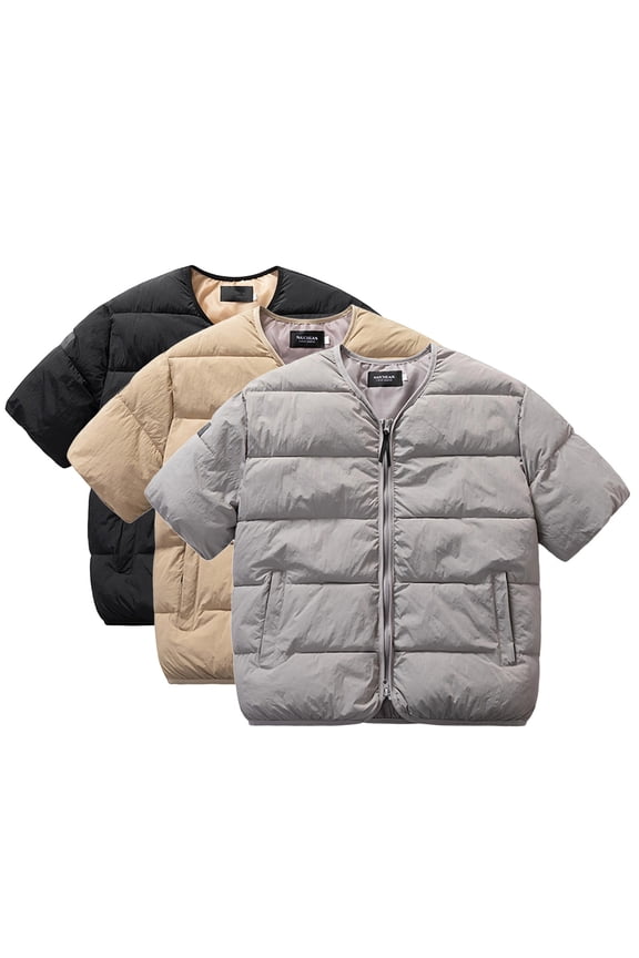 Men's Winter Loose Fit Mid Sleeve Cotton Top Solid Color Windproof Warm Casual Shirt Coat Jacket for Daily Travel Hiking Outdoor Modern Fashion Essential | AESTIVO,Gray XL