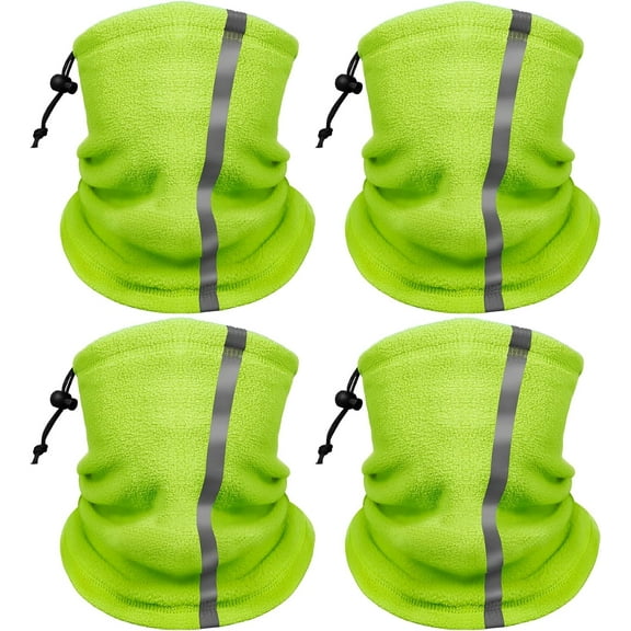 Men's Winter Neck Warmer Gaiter: 4 Pack High Visibility Reflective Face Masks for Outdoor Work and Sports Safety.,D