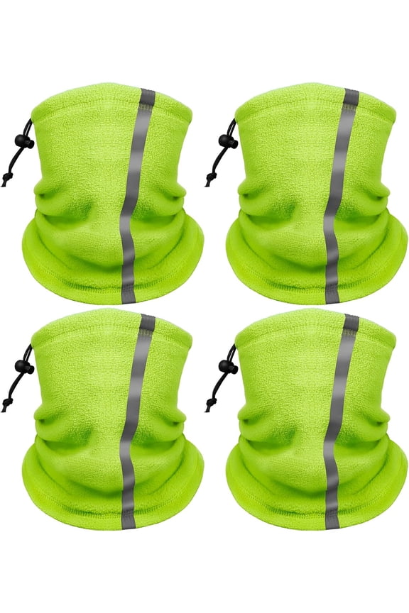 Men's Winter Neck Warmer Gaiter: 4 Pack High Visibility Reflective Face Masks for Outdoor Work and Sports Safety.,D