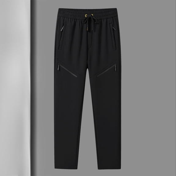 Men's Winter Outdoor Pants, Thick Fleece Lined Ski Pants, Waterproof Windproof Hiking Pants, Multi-Pocket Cargo Trousers, Insulated Snow Pants, All-Weather Snow Pants for Skiing Hiking Trekking Black