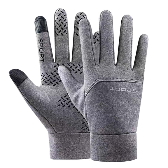 Men’s Winter Outdoor Sports Gloves,Touchscreen Cycling Driving Fishing Gloves With Warm Velvet Lining,Windproof Frost Protection For Cold Weather,Adult Outdoor Activities,Travel,Work,Hiking-Gray-L