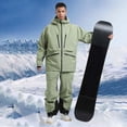 thumbnail image 1 of Men's Winter Outdoor Sports Snowsuit Unisex Snow Jackets with Ski Pants Insulated Warm Waterproof Windproof Ski Outfits Green XS, 1 of 9