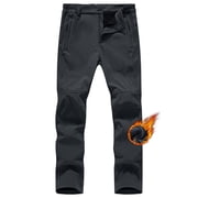 Men's Winter Pants Fleece Lined Ski Snow Pants Water Resistant 3 Zip Pockets Outdoor Pants