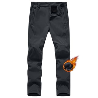 Men's Winter Pants Fleece Lined Ski Snow Pants Water Resistant 3 Zip Pockets Outdoor Pants
