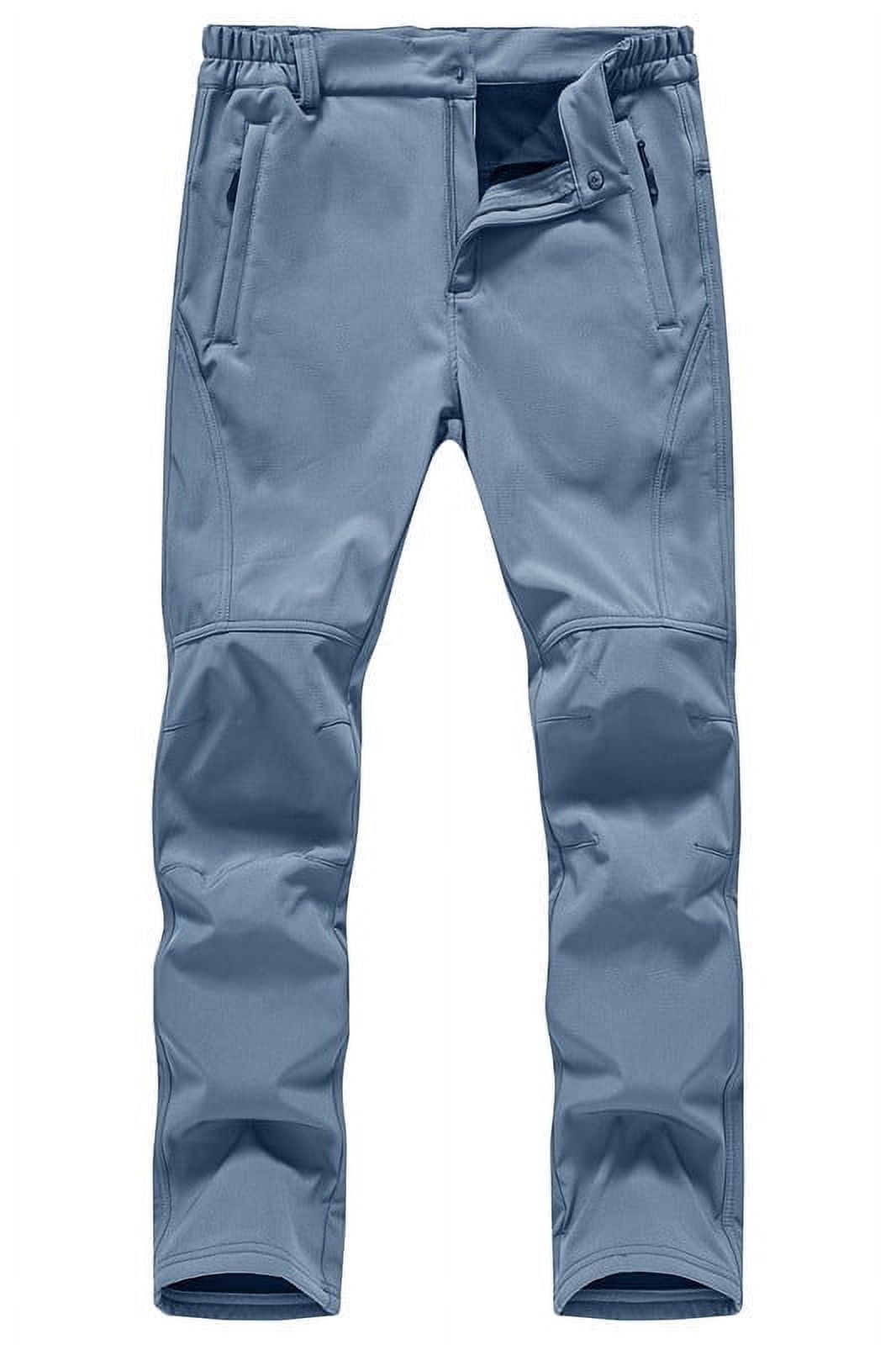 Men's Winter Pants Fleece Lined Ski Snow Pants Water Resistant 3 Zip ...