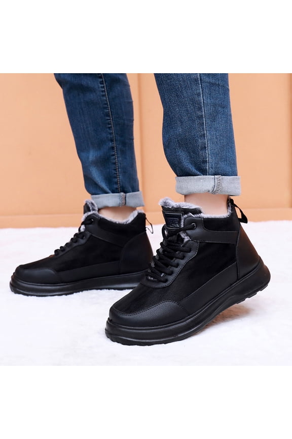 Women's Hidden Wedge Sole Boots Ankle High Heels Sneakers Side Zipper