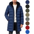 thumbnail image 1 of Men's Winter Puffer Jacket Zippered Hooded Warm Thick Padded Parka Coat Outerwear with Pockets, 1 of 10