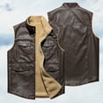 thumbnail image 1 of Men's Winter Puffer Vest Warm Fleece Lined Quilted Puffy Sleeveless Jacket Casual Outdoor Vests Wine XL, 1 of 7