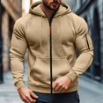 thumbnail image 1 of Men's Winter Raglan Sleeve Hoodie Soft Fleece Full Zip Athletic Jacket Wind Resistant Loose Causal Hoodies, 4XL, 1 of 7
