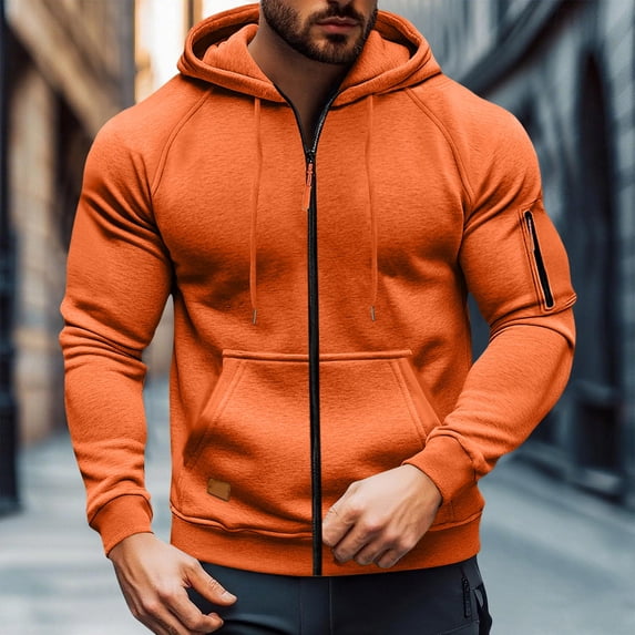 Men's Winter Raglan Sleeve Hoodie Soft Fleece Full Zip Athletic Jacket Wind Resistant Loose Causal Hoodies, XL