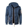 thumbnail image 1 of Men's Winter Sherpa Lined Hooded Cardigan Sweater - Full Zip Snowflake Texture Oversized Jacket (Outdoor Sport/Streetwear), 1 of 5