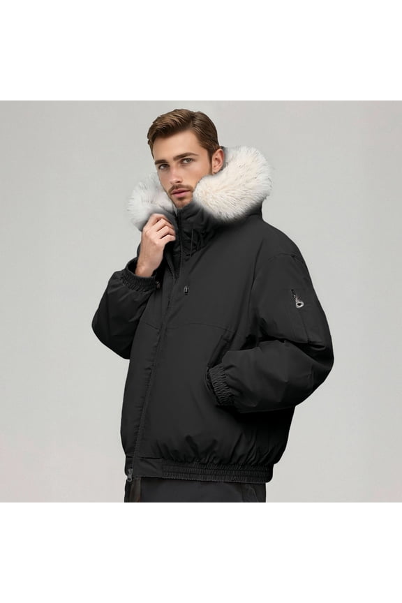 Men's Winter Ski Jacket Insulated Snowboard Jackets Parkas (Black XXL)