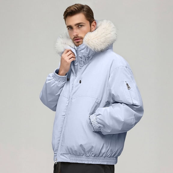 Men's Winter Ski Jacket Insulated Snowboard Jackets Parkas (Blue L)