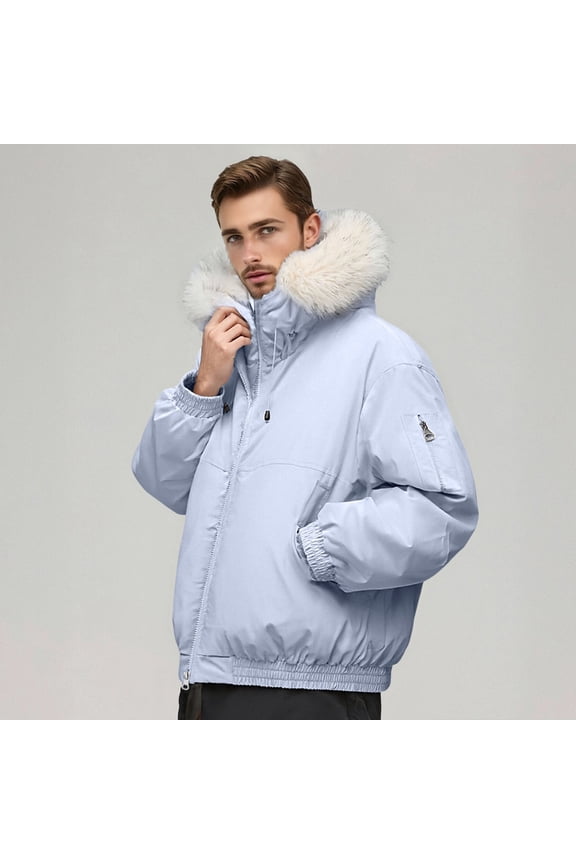 Men's Winter Ski Jacket Insulated Snowboard Jackets Parkas (Blue L)