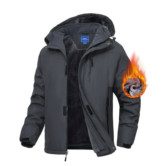 Lavenicole Men's Waterproof Ski Jacket Fleece Lined Warm Winter Snow Coat Mountain Windbreaker Hooded Raincoat