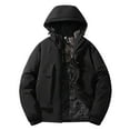 thumbnail image 1 of Men's Winter Skiing Jackets Windbreaker Long Sleeve Hooded Parkas Insulatedd Thermal Warm Down Coats Coffee L, 1 of 5
