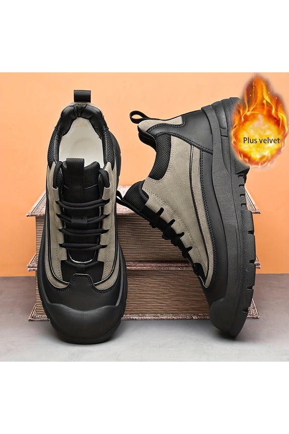 Men's Winter -Slip Hiking Boots with Upper & PVC Sole - Low-Top All-Terrain Traction for Snow, Ice, Mud - Heavy-Duty Outdoor Trekking Boots for Camping, Hunting, Winter (Compatible with)