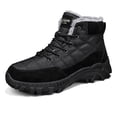 thumbnail image 1 of Men's Winter Snow Boots Warm Fur Lining Fashion Comfort Casual Outdoor Waterproof Hiking Boots Lightweight Lace Up Boots Black 8.5 US, 1 of 7