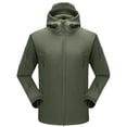 thumbnail image 1 of Men's Winter Solid Color Design With Zippered Pockets And Plush Long Sleeved Hooded Casual JacketLong Puffer Olive Green Jacket Men Mens Fleece Jacket, 1 of 2
