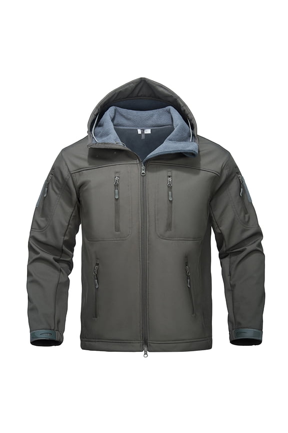 Men's Winter Solid Color Jackets for Fashion Trend and Outdoor Sports, Breathable Windproof Jackets with Tactical Style, Men's Windbreaker and Outdoor Enthusiast Gear,Gray,M